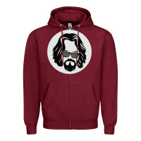 Burgundy big lebowski Zipper Hoodie - linhVisuals
