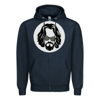 Navy big lebowski Zipper Hoodie - linhVisuals