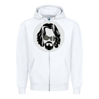 White big lebowski Zipper Hoodie - linhVisuals