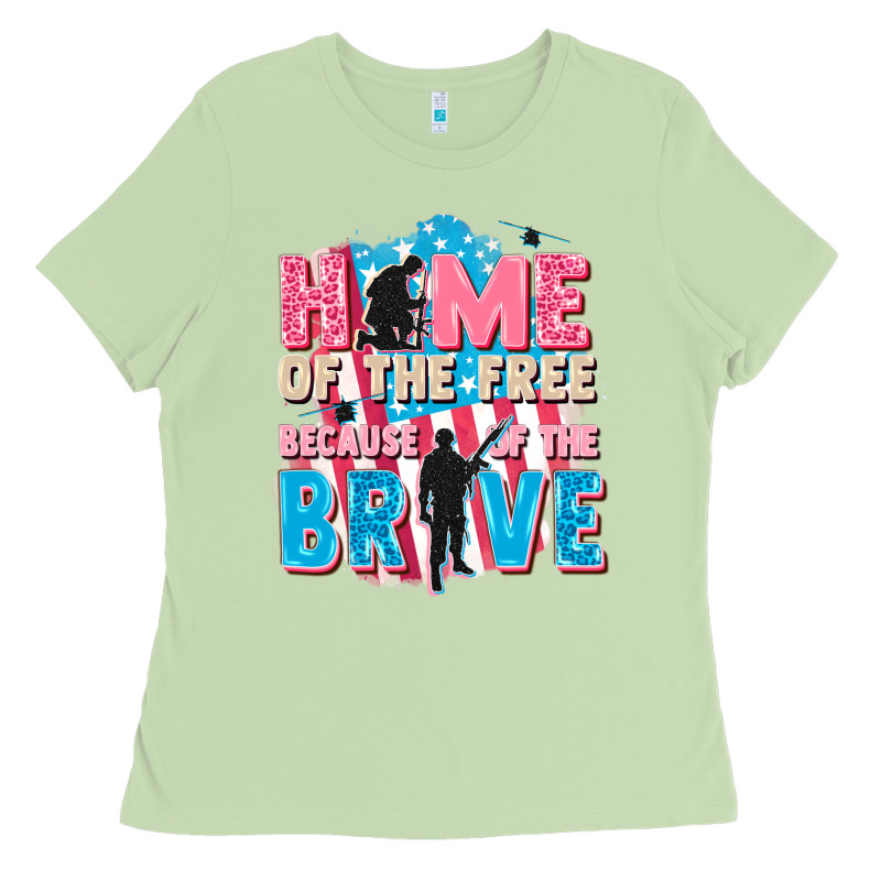Home Of The Free Because Of The Brave Ladies Tee by FaDigitalArtStudio | Teevron