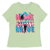 Matcha Home of the free because of the brave Ladies Tee - FaDigitalArtStudio