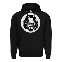 Black big lebowski Zipper Hoodie - linhVisuals