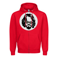 Red big lebowski Zipper Hoodie - linhVisuals