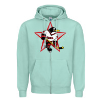 Seafoam red penguin 1990's russian Zipper Hoodie - linhVisuals
