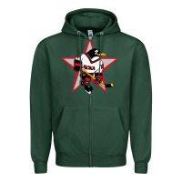 Sports Green red penguin 1990's russian Zipper Hoodie - linhVisuals