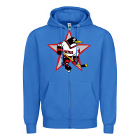 True Royal red penguin 1990's russian Zipper Hoodie - linhVisuals