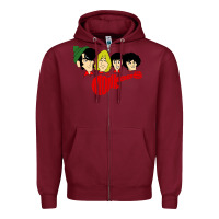 Burgundy the monkees Zipper Hoodie - linhVisuals