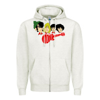 Oatmeal Heather the monkees Zipper Hoodie - linhVisuals