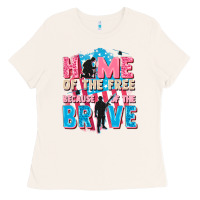 Bone Home of the free because of the brave Ladies Tee - FaDigitalArtStudio