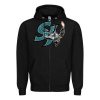 Black the-san-jose-barracuda-pen Zipper Hoodie - linhVisuals