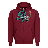 Burgundy the-san-jose-barracuda-pen Zipper Hoodie - linhVisuals