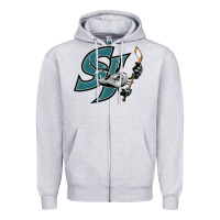 Heather Grey the-san-jose-barracuda-pen Zipper Hoodie - linhVisuals