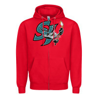Red the-san-jose-barracuda-pen Zipper Hoodie - linhVisuals