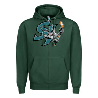 Sports Green the-san-jose-barracuda-pen Zipper Hoodie - linhVisuals
