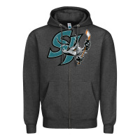 Charcoal Heather the-san-jose-barracuda-pen Zipper Hoodie - linhVisuals
