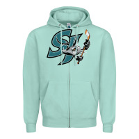 Seafoam the-san-jose-barracuda-pen Zipper Hoodie - linhVisuals