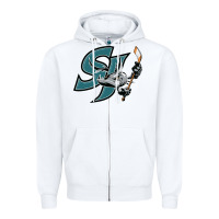 White the-san-jose-barracuda-pen Zipper Hoodie - linhVisuals