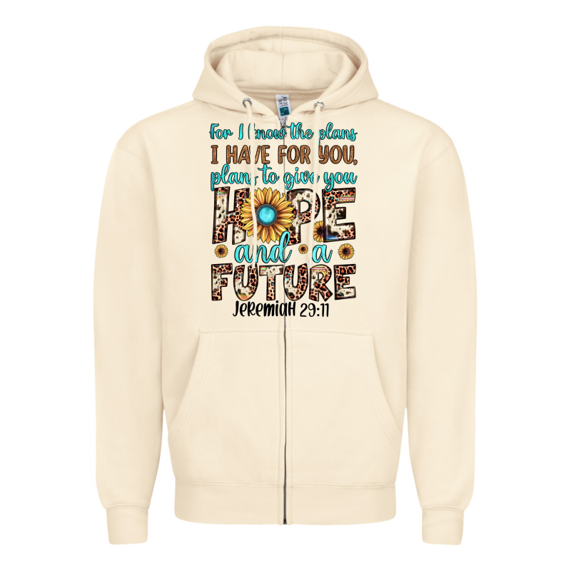 For I Know The Plans I Have For You Plans To Give You Hope And A Futur Zipper Hoodie by JahusDesignShop | Teevron
