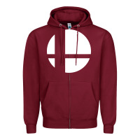Burgundy super smash bros Zipper Hoodie - linhVisuals