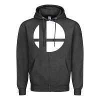 Charcoal Heather super smash bros Zipper Hoodie - linhVisuals