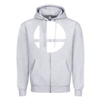 Heather Grey super smash bros Zipper Hoodie - linhVisuals