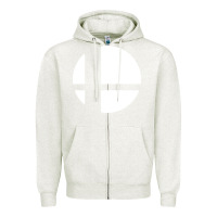 Oatmeal Heather super smash bros Zipper Hoodie - linhVisuals