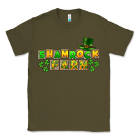 Army Green St. Patrick's Shamrock farm Classic Tee - CowGirlArtShop