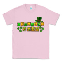 Bubblegum Pink St. Patrick's Shamrock farm Classic Tee - CowGirlArtShop