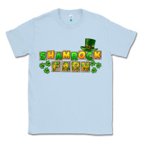 Dusty Blue St. Patrick's Shamrock farm Classic Tee - CowGirlArtShop