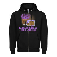 Black Farmers Market Fresh Lavender Zipper Hoodie - linhVisuals