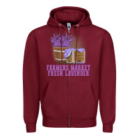 Burgundy Farmers Market Fresh Lavender Zipper Hoodie - linhVisuals