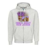 Dove Grey Farmers Market Fresh Lavender Zipper Hoodie - linhVisuals