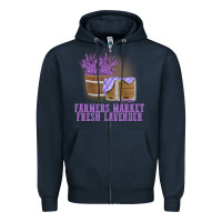 Navy Farmers Market Fresh Lavender Zipper Hoodie - linhVisuals