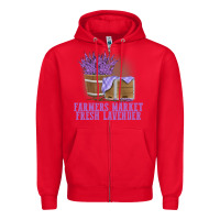 Red Farmers Market Fresh Lavender Zipper Hoodie - linhVisuals