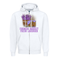 White Farmers Market Fresh Lavender Zipper Hoodie - linhVisuals