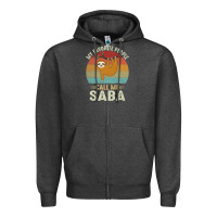 Charcoal Heather mens my favorite people call me saba cute sloth lover grandpa premium Zipper Hoodie - linhVisuals
