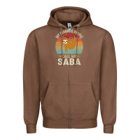 Mens My Favorite People Call Me Saba Cute Sloth Lover Grandpa Premium Zipper Hoodie | Teevron