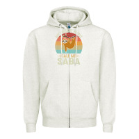 Oatmeal Heather mens my favorite people call me saba cute sloth lover grandpa premium Zipper Hoodie - linhVisuals