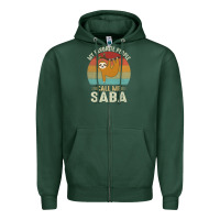 Sports Green mens my favorite people call me saba cute sloth lover grandpa premium Zipper Hoodie - linhVisuals