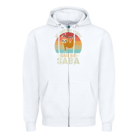 White mens my favorite people call me saba cute sloth lover grandpa premium Zipper Hoodie - linhVisuals