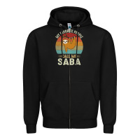 Black mens my favorite people call me saba cute sloth lover grandpa premium Zipper Hoodie - linhVisuals