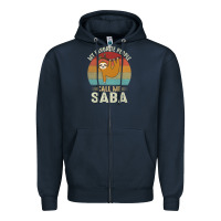 Navy mens my favorite people call me saba cute sloth lover grandpa premium Zipper Hoodie - linhVisuals