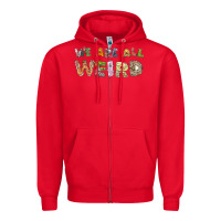 Red we are all weird Zipper Hoodie - linhVisuals