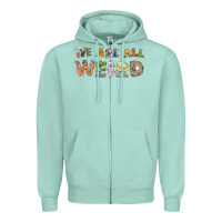 Seafoam we are all weird Zipper Hoodie - linhVisuals