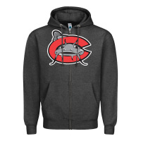 Charcoal Heather carolina mudcats Zipper Hoodie - linhVisuals