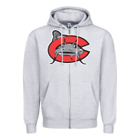 Heather Grey carolina mudcats Zipper Hoodie - linhVisuals