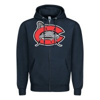 Navy carolina mudcats Zipper Hoodie - linhVisuals