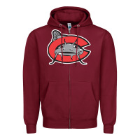 Burgundy carolina mudcats Zipper Hoodie - linhVisuals