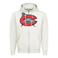 Oatmeal Heather carolina mudcats Zipper Hoodie - linhVisuals