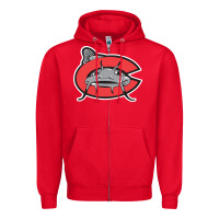 Red carolina mudcats Zipper Hoodie - linhVisuals